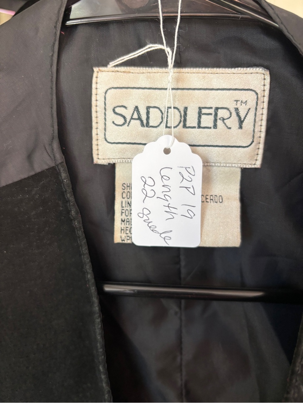 Vintage Black Suede Button-Front Vest - Picture 6 of 6
